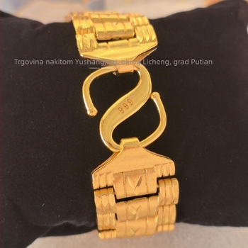 Muški pozlaćeni kaiš za sat od mesinga, tank lanac, vrhunski minimalistički i dojmljiv dizajn, zlatna nijansa