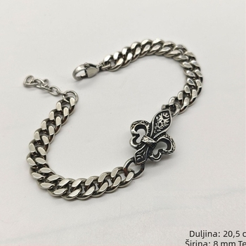 Nerđajući čelik Cuban lančani narukvica – hip-hop stil, unisex, retro cvjetni motiv