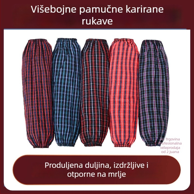 Pamukaste karirane rukave za kuhinju, otporne na ulje i prašinu, universalne namjene, kućna uporaba