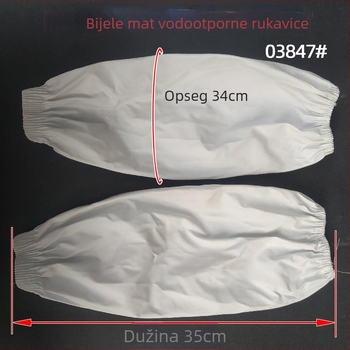 Bijeli matirani vodootporni rukavi za rukeve s elastičnim završecima; zaštitni radni rukavi otporni na ulje, otporni na prljavštinu; s proširenim kožnim rukavima
