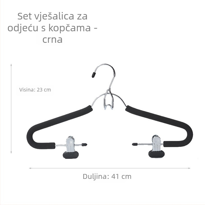 Set vješalica za odjeću za kućnu upotrebu, bezšivne, protuklizne, višenamjenska organizacija odjeće i hlača, debele vješalice