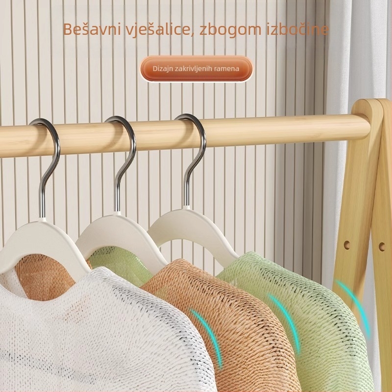 Set od 10 debelih antislip vješalica s dvostrukim kukicama za sušenje odjeće