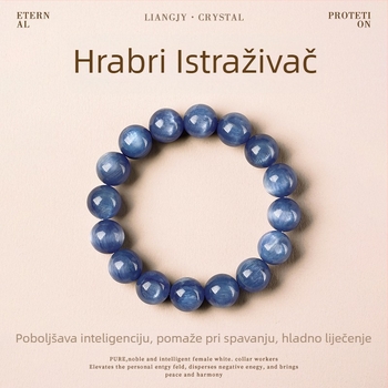 Prirodne kristalne perle, prave kyanit perle, okrugle perle, razdjelne perle, dodaci za DIY narukvicu