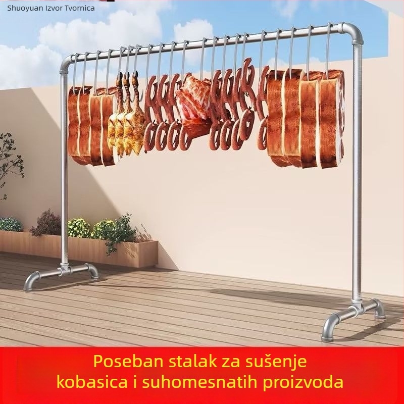 Čelični stalak za vješanje mesa – sušenje i izlaganje mesa, kobasica, šunke, janjetine i svinjetine