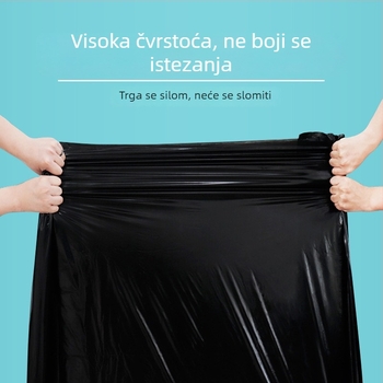 Velike debele crne vrećice za otpad s plosatim otvorom, HDPE, jednokratne, za održavanje nekretnina i catering, za masovnu uporabu