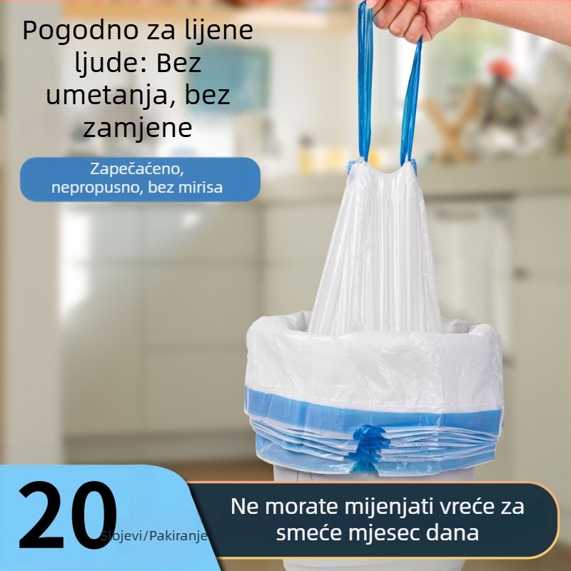Smeće vreće s 20 slojeva s vezicom, debeli HDPE, velikog formata, za domove i kuhinje