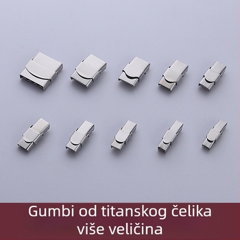 Par titan čeličnih kopči za kožne uzice i silikonske narukvice, 10 mm