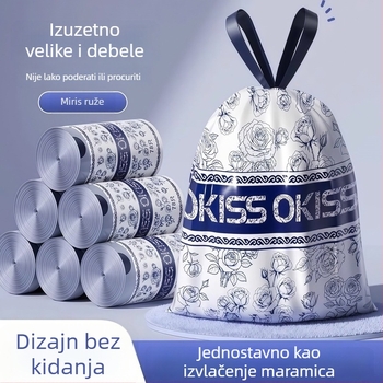 Aromatizirane vrećice za kuhinjski otpad sa šnuralom, ekstra debele, izvlačni dizajn, bez cepanja