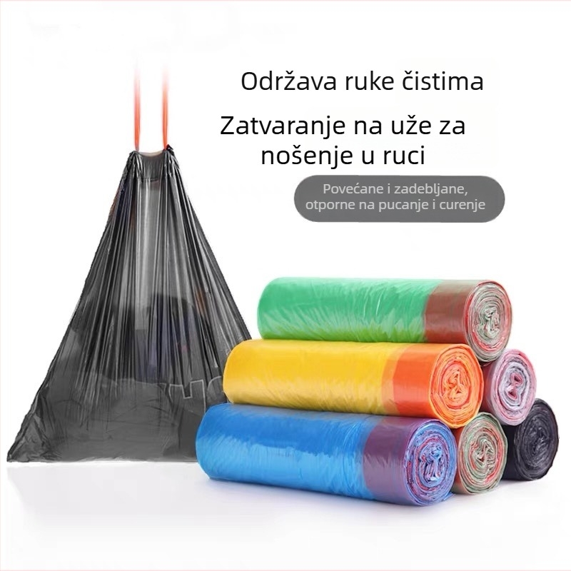 Debele vreće za kuhinju, velike crne plastične vrećice sa zatvaranjem šnira, otporne za skladištenje
