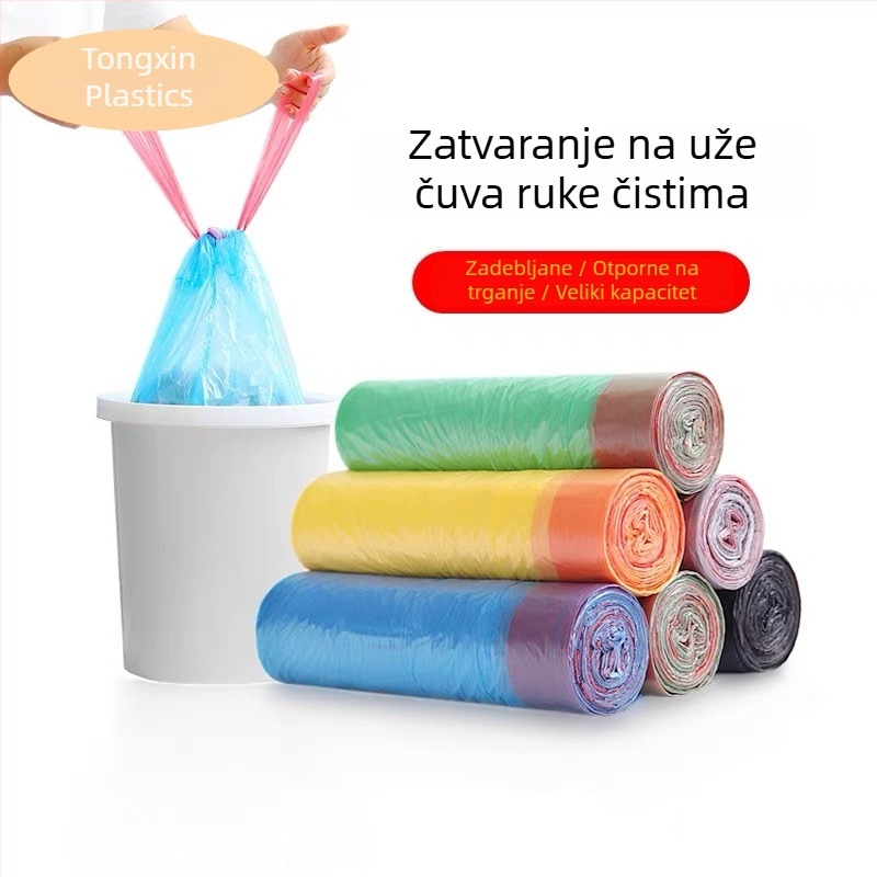 Debele vreće za kuhinju, velike crne plastične vrećice sa zatvaranjem šnira, otporne za skladištenje