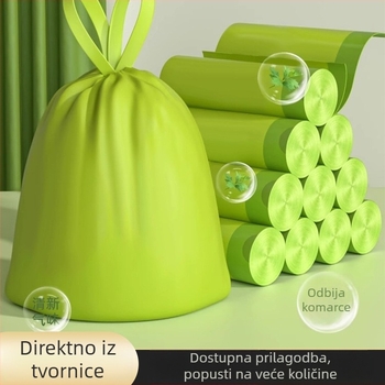 Mugwort vreće za smeće za kućanstvo, s vezicom za kuhinju, ojačane, srednje i velike veličine, bez kidanja, ekstra debeli vrećice za čišćenje