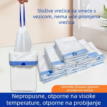 Slojevite vreće za otpad s vrpcom, debele, velike kapacitete, za domove, automatska zamjena vreće