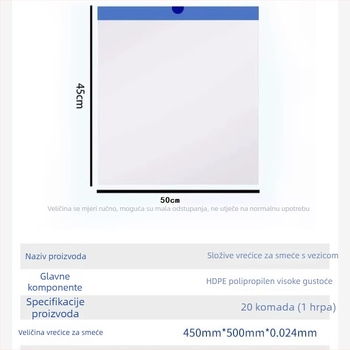 Slojevite vreće za otpad s vrpcom, debele, velike kapacitete, za domove, automatska zamjena vreće