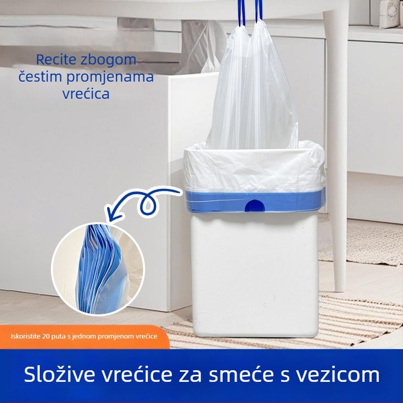 Slojevite vreće za otpad s vrpcom, debele, velike kapacitete, za domove, automatska zamjena vreće
