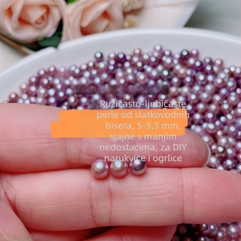 Slatkovodne biserne koralje, prozirno ružičaste ljubičaste boje, ručna izrada, visokokvalitetne za narukvice