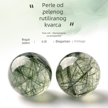 Prirodne zeleni kristalni perli, slobodne perle, okrugle perle, titan kristal, Super Seven, DIY narukvica, set perli, zeleni kristal iz starog rudnika, jedna perla