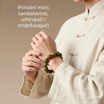 Prirodne zelene perle od sandalovine za DIY narukvicu, 8 mm, dodaci od sandalovine i agarwooda, budističke perle ružarija, 108 komada