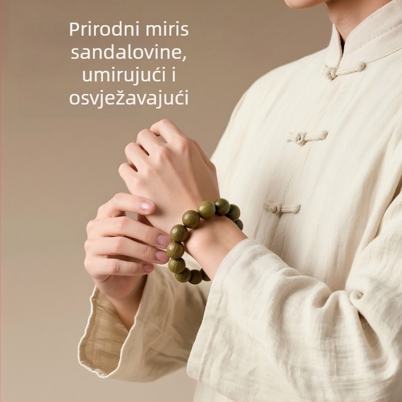 Prirodne zelene perle od sandalovine za DIY narukvicu, 8 mm, dodaci od sandalovine i agarwooda, budističke perle ružarija, 108 komada