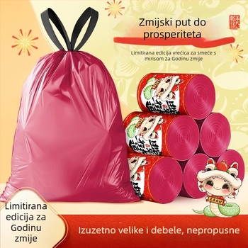 Debeli vrećice za smeće s vrpcom, velike, otporne na kidanje, za kućnu upotrebu, internat i kuhinju