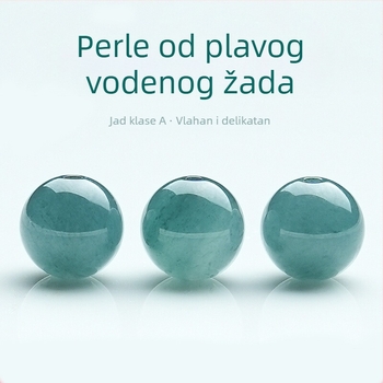 Plave vodene jade kuglice 6 mm, slobodne perle za DIY izradu nakita, jade kuglice s cvjetnim uzorkom za narukvice