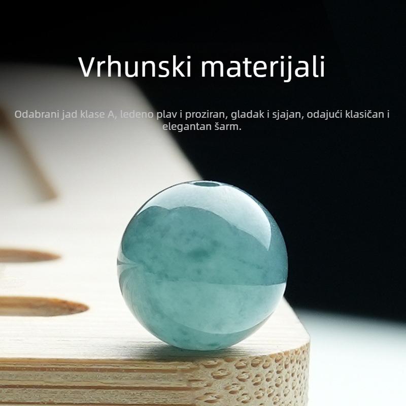 Plave vodene jade kuglice 6 mm, slobodne perle za DIY izradu nakita, jade kuglice s cvjetnim uzorkom za narukvice
