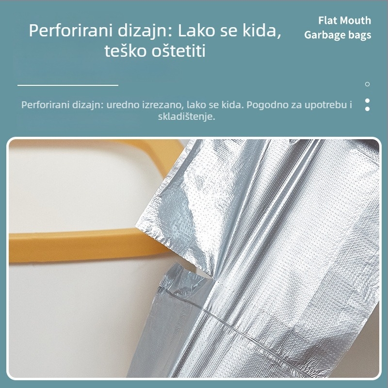 Jednokratne plastične vrećice za otpad, debeli, s ravnim otvorom i perforacijom za lako kidanje, namijenjene kuhinji, domu i kupaonici