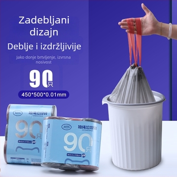 Smeće vreće sa šnimom, 90 komada, debele plastične vreće za kupaonicu, kuhinju, dnevni boravak i ured, velike veličine, bez kidanja