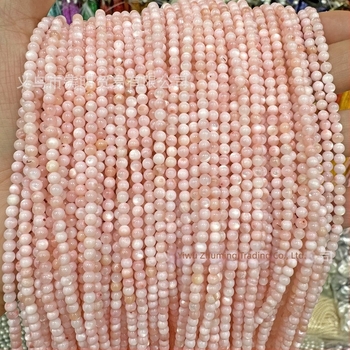 Slatkovodne školjke perle, ružičaste okrugle perle 6 mm, za DIY nakit