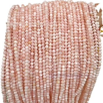 Slatkovodne školjke perle, ružičaste okrugle perle 6 mm, za DIY nakit