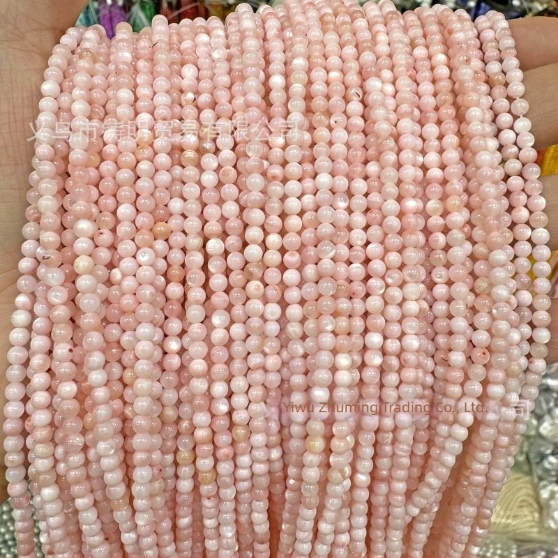 Slatkovodne školjke perle, ružičaste okrugle perle 6 mm, za DIY nakit