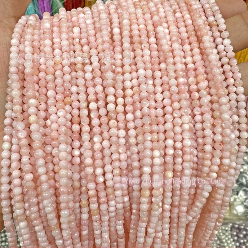 Slatkovodne školjke perle, ružičaste okrugle perle 6 mm, za DIY nakit