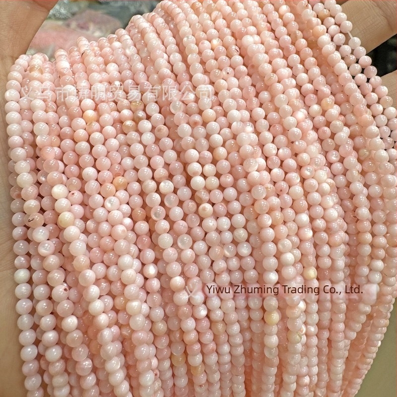 Slatkovodne školjke perle, ružičaste okrugle perle 6 mm, za DIY nakit