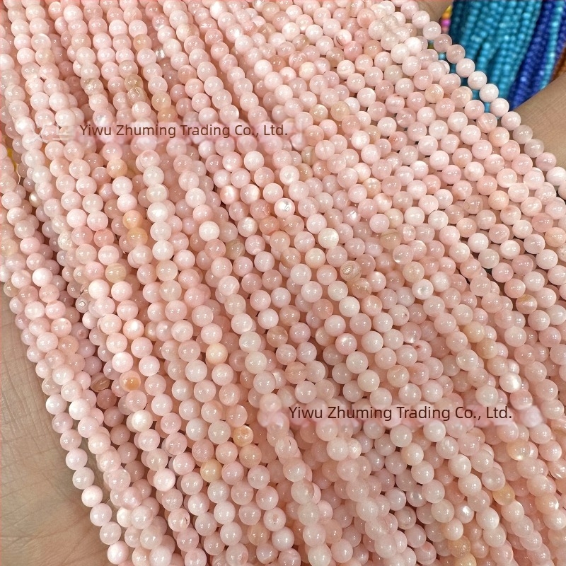 Slatkovodne školjke perle, ružičaste okrugle perle 6 mm, za DIY nakit
