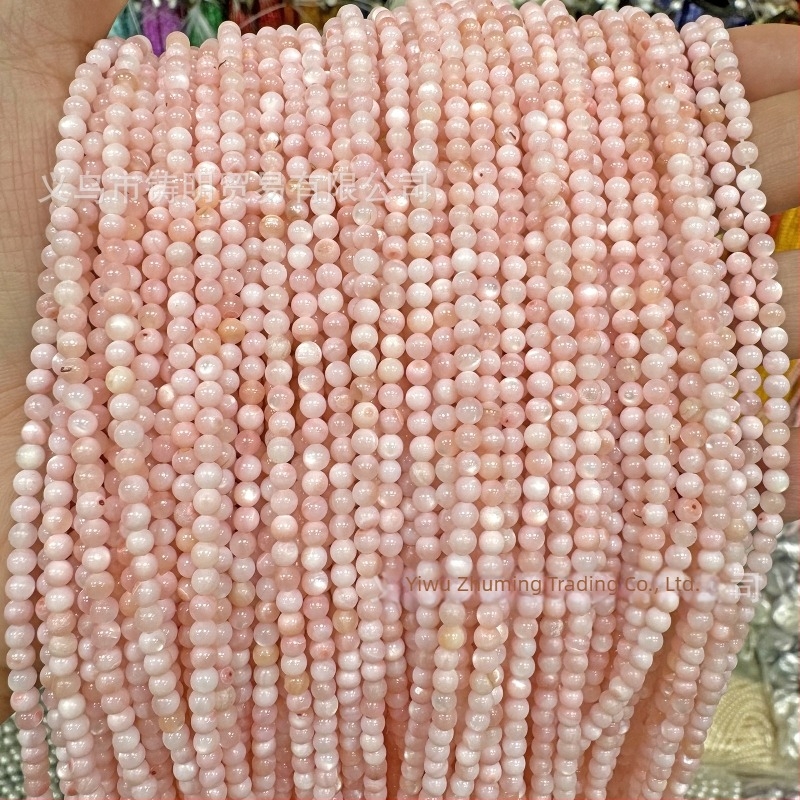 Slatkovodne školjke perle, ružičaste okrugle perle 6 mm, za DIY nakit