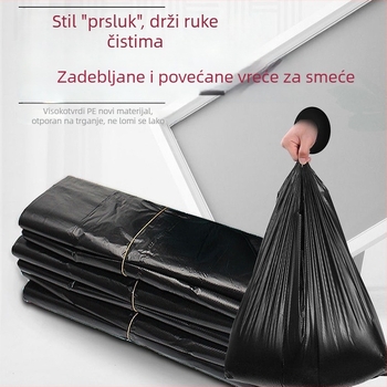 Crne debele jednokratne vreće za smeće, kućna upotreba, pakiranje 50 komada