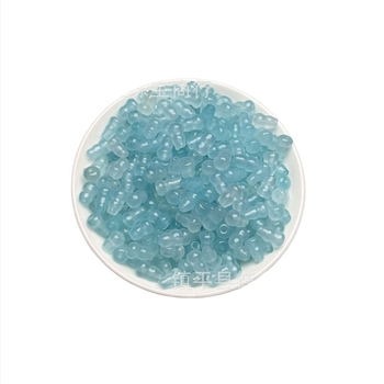 Ledeno plave 6×9 mm tikvasto oblikovane perle s rupom, nefrit boje perle za nakit, poluproizvodi