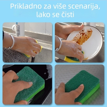 Miaojie kuhinjska spužva za pranje posuđa, pogodna za lonce i zdjele, otporna na masnoću, uklanja mrlje