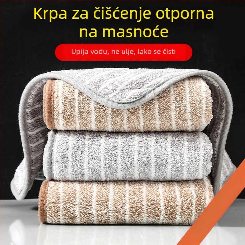 6 komada mikrovlaknenih kuhinjskih krpa za suđe, otpornih na masnoće, lako za čišćenje i vrlo upijajuće za suđe i površine.