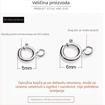 S925 srebrni okrugli spojnik s bisernim elementom za narukvicu i ogrlicu, s oprugom i produženim kopčama – ručni rad DIY dodaci za nakit