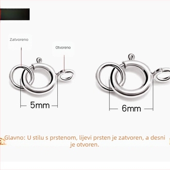 S925 srebrni okrugli spojnik s bisernim elementom za narukvicu i ogrlicu, s oprugom i produženim kopčama – ručni rad DIY dodaci za nakit