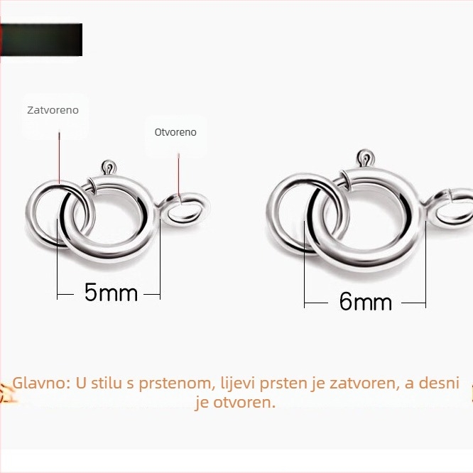 S925 srebrni okrugli spojnik s bisernim elementom za narukvicu i ogrlicu, s oprugom i produženim kopčama – ručni rad DIY dodaci za nakit