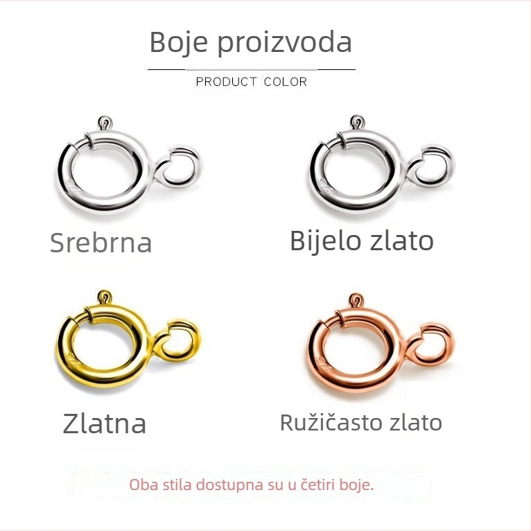 S925 srebrni okrugli spojnik s bisernim elementom za narukvicu i ogrlicu, s oprugom i produženim kopčama – ručni rad DIY dodaci za nakit