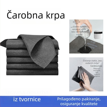 Čarobna krpa za čišćenje stakla, debela dvostruka krpa za prozore, kućnu i kuhinjsku upotrebu, upija vodu i ne ostavlja dlačice