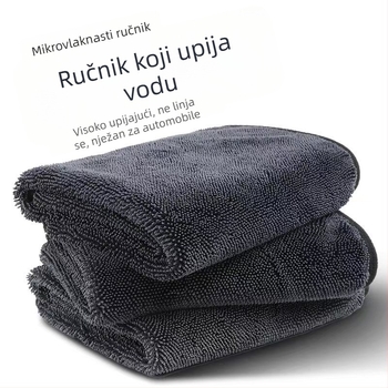 Mikrovlakna krpa za pranje automobila, upija vlagu, bez dlačica, jednoslojna uvijena pletena tkanina, krpa za čišćenje auta