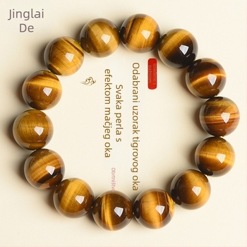 Narukvica od prirodnog tigrovog oka, unisex, ručna izrada, etnički stil