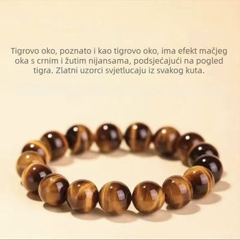 Narukvica od prirodnog tigrovog oka, unisex, ručna izrada, etnički stil