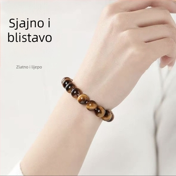 Narukvica od prirodnog tigrovog oka, unisex, ručna izrada, etnički stil