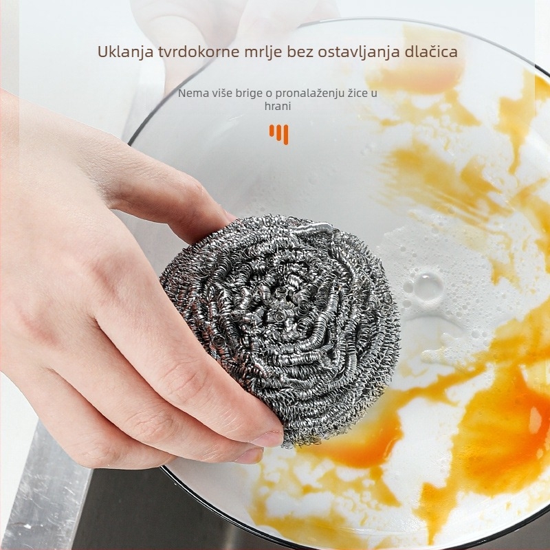 4 čelične kuglice za čišćenje posuđa od nehrđajućeg čelika