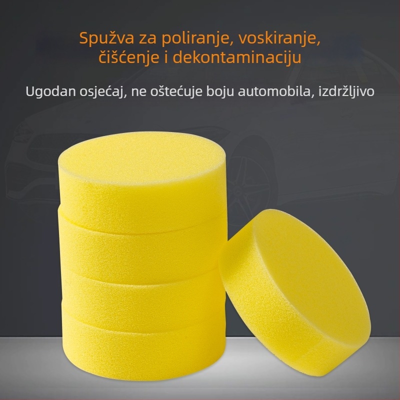 Okrugla spužva za poliranje unutarnjih dijelova automobila, kožni kauč i cipele, kvadratna pasta za čišćenje, kompaktna mala veličina spužvice