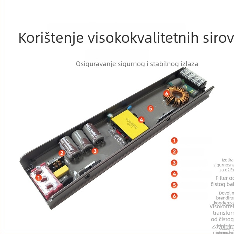 LED napajanje s konstantnim strujom za unutarnje linearne LED trake, 24V, do 200W